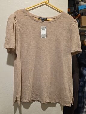 INC International Concepts Beige Short Sleeve Top